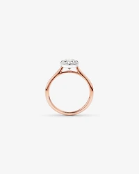 Bague De Fiançailles En Diamant De Laboratoire Rond Brillant De 1,25 Carat Poids Total, Sertie Dans Un Chaton En Or Jaune 14 Carats