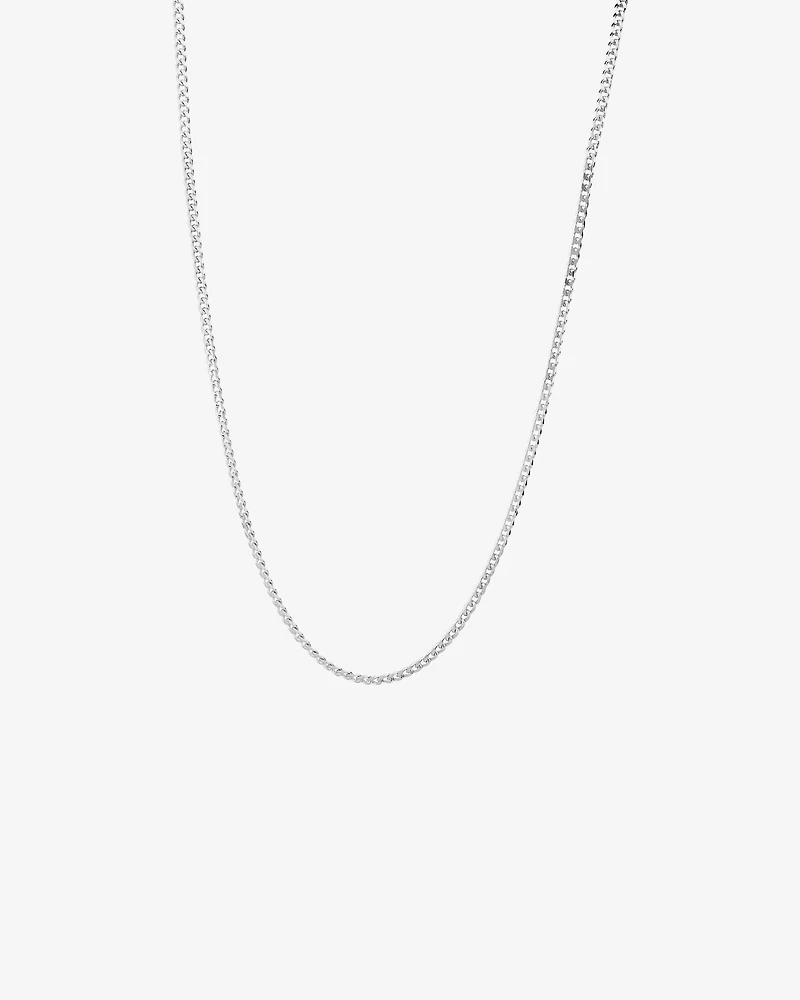 50cm (20") 2.5mm-3mm Width Curb Chain in Sterling Silver