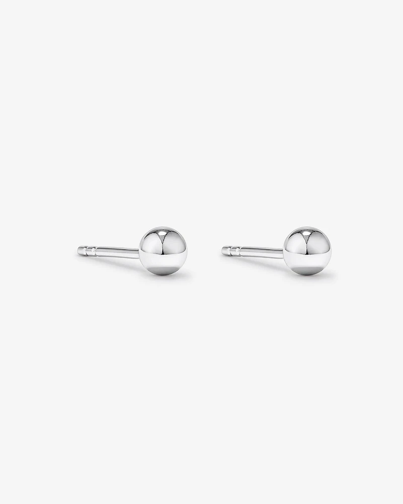 Boucles d'oreilles clous en forme de boule de 4 mm en argent sterling