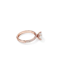 1.95 Carat TW Round Brilliant Laboratory-Grown Diamond Solitaire Side Accent Engagement Ring in 14kt White Gold