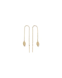 Marquise Disc Threader Earrings in 10kt Yellow Gold
