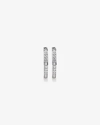 20mm Cubic Zirconia Huggie Hoop Earrings in Sterling Silver