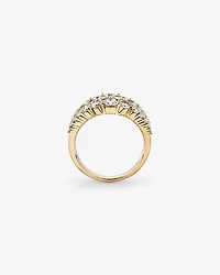 Graduated Multi Row Ring with 2.00 TW Diamonds in 18kt Yellow Gold