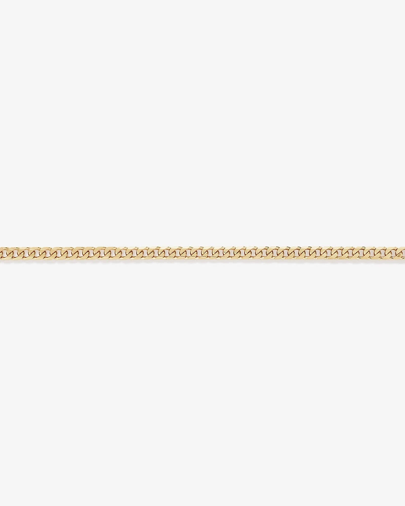 55cm (22") 8mm Width Solid Concave Bevelled Curb Chain in 10kt Yellow Gold