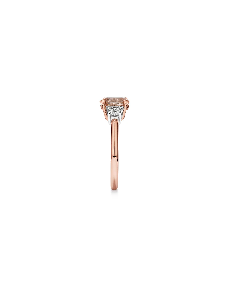 Ring with Morganite & 0.40 Carat TW of Diamonds in 10kt Rose Gold