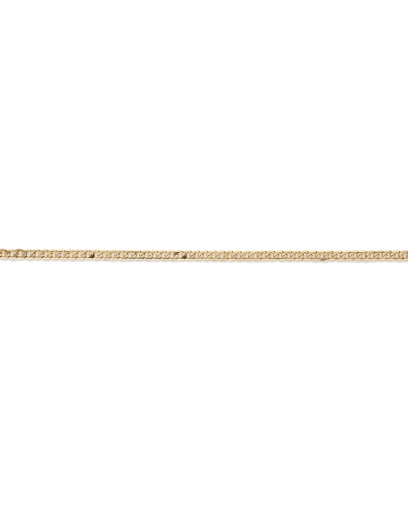 55cm (22") 3mm Width Solid Flat Bevelled Curb Chain in 10kt Yellow Gold