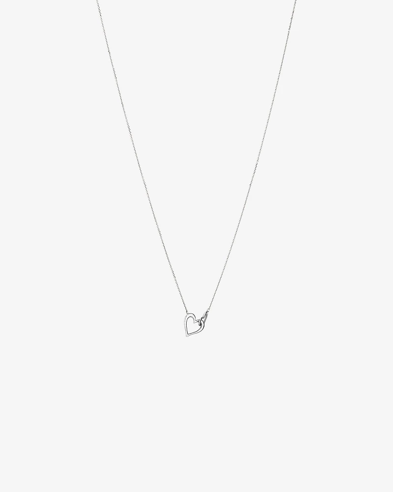 Double Open Heart Necklace in Sterling Silver