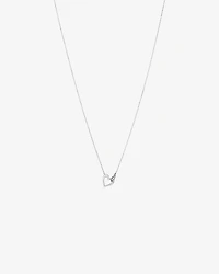 Double Open Heart Necklace in Sterling Silver