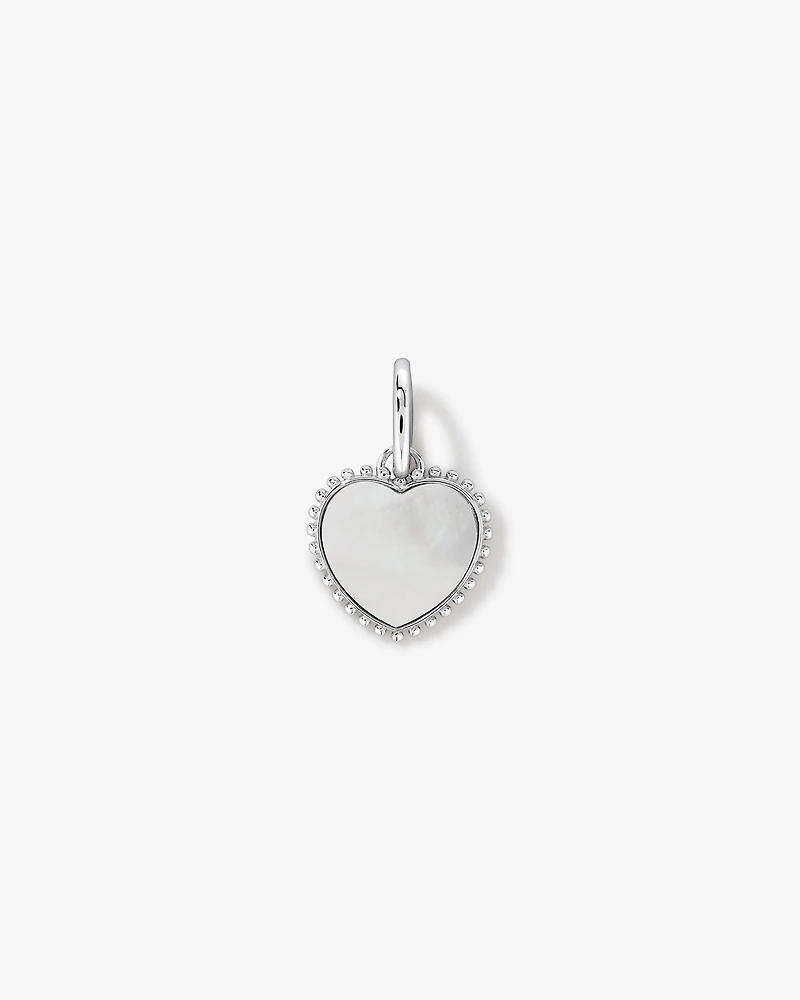 Pendentif coeur d'amour en nacre en argent sterling