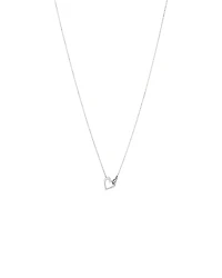 Double Open Heart Necklace in Sterling Silver