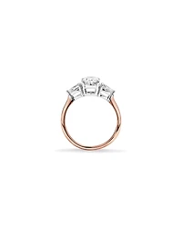 1.65 Carat TW Three Stone Oval and Pear Shaped Laboratory-Grown Diamond Engagement Ring in 14kt White Gold