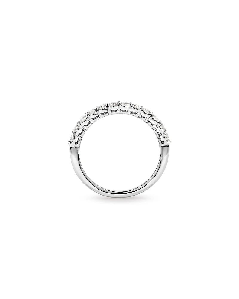 Bague De Mariage En Diamant De Laboratoire Rond Brillant De 0,60 Carat Poids Total Sertie De Griffes En Or Blanc 14 Carats
