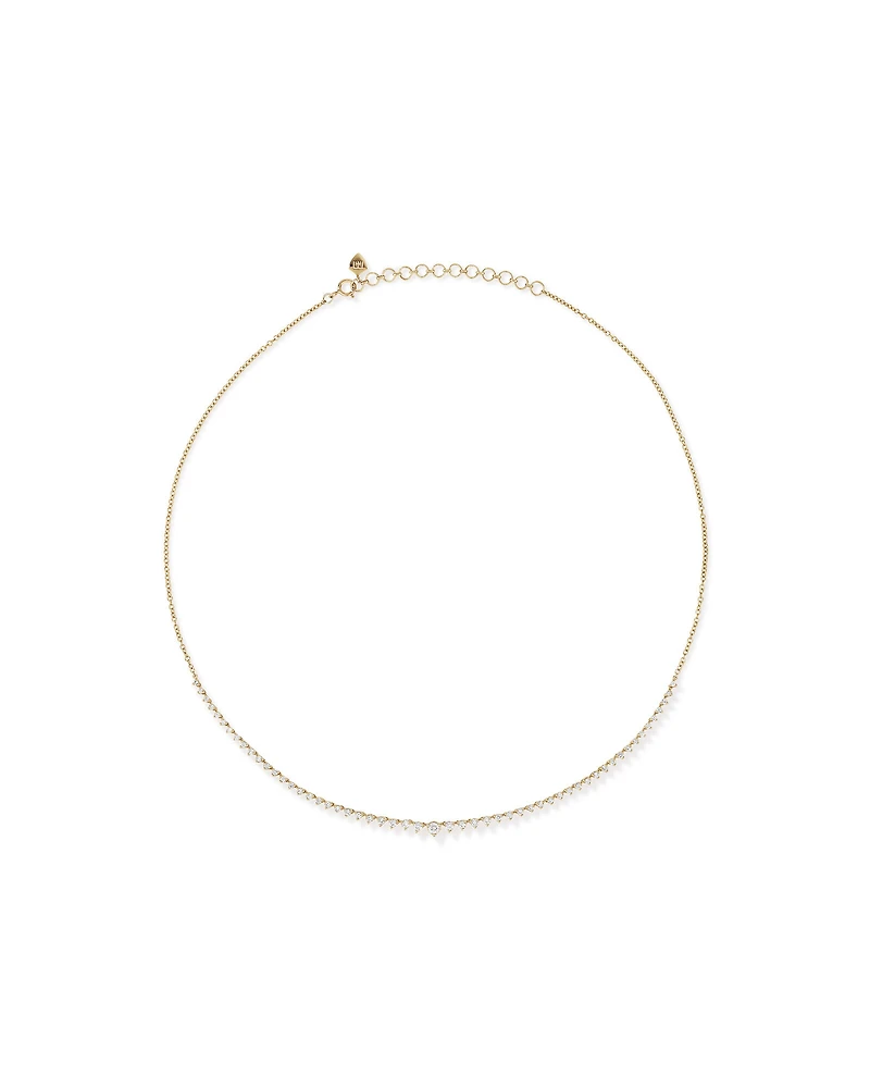 Carat TW Laboratory-Grown Diamond Tennis Necklace set in 10kt White Gold