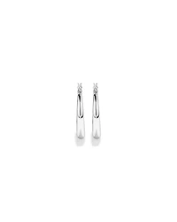 Graduated Domed Hoop Earrings in Sterling Silver