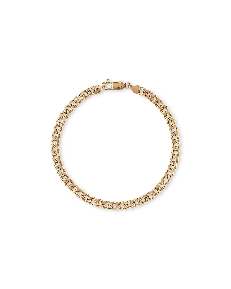 21cm (8.5") 5.5mm Semi-Solid Diamond Cut Curb Bracelet in 10kt Yellow Gold
