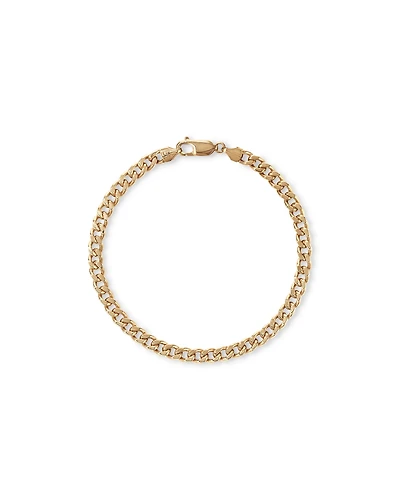 21cm (8.5") 5.5mm Semi-Solid Diamond Cut Curb Bracelet in 10kt Yellow Gold