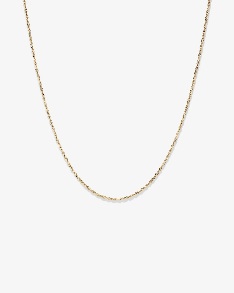 45cm (18") 1mm-1.5mm Width Hollow Singapore Chain in 10kt Yellow Gold