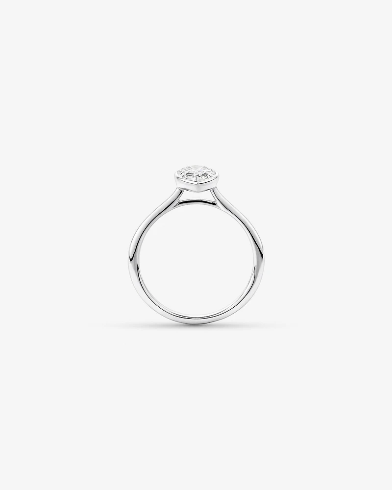 1.25 Carat TW Pear Cut Laboratory-Grown Diamond Solitaire Bezel Set Engagement Ring in 14kt Yellow Gold