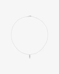 Cubic Zirconia Chevron Pendant Necklace in Sterling Silver