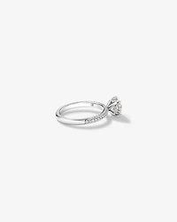 Bague de fiançailles solitaire avec accent latéral en diamant rond brillant de 1,95 carat TW, en or blanc 14 kt