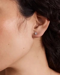 0.60 Carat TW Round Brilliant Laboratory-Grown Diamond Solitaire Stud Earrings in 10kt White Gold