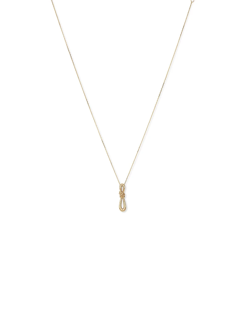 Vertical Sliding Knot Pendant Necklace in 10kt Yellow Gold