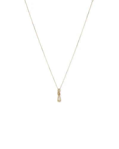 Vertical Sliding Knot Pendant Necklace in 10kt Yellow Gold