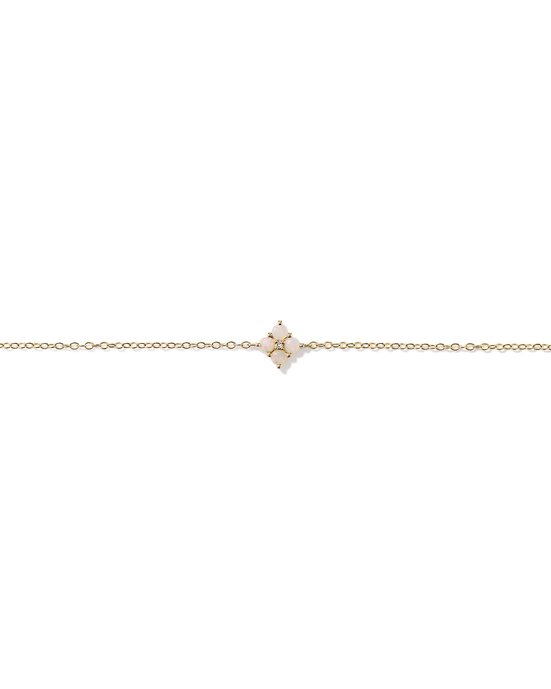 Australian Opal & Diamond Accent Bracelet in 10kt Yellow Gold