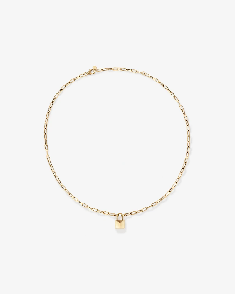 Signature Lock Necklace in 10kt Yellow Gold