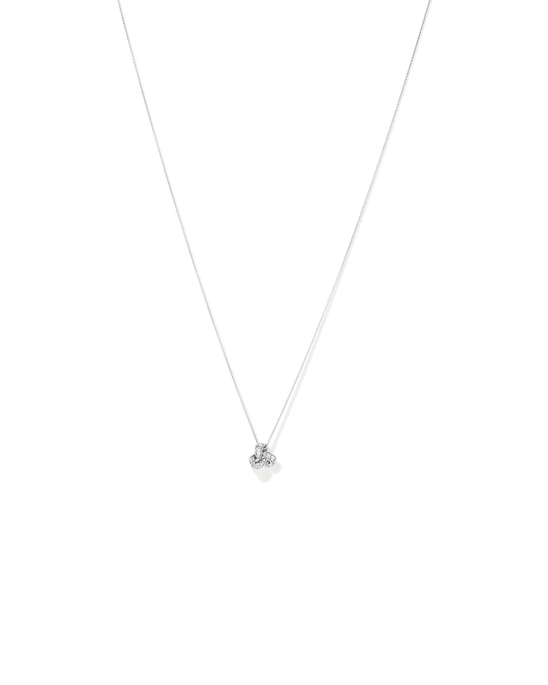 Cubic Zirconia Knot Pendant Necklace in Sterling Silver