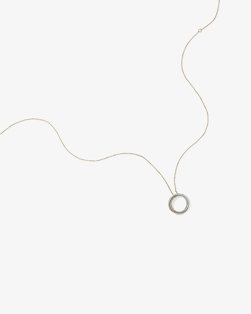 Collier pendentif croisé TW avec diamants TW de 0,11 carat en argent sterling et or jaune 10 carats