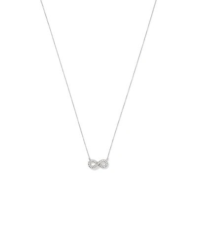 Cubic Zirconia Puff Infinity Pendant Necklace in Sterling Silver