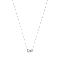 Cubic Zirconia Puff Infinity Pendant Necklace in Sterling Silver