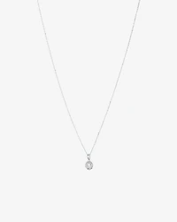 Round Brilliant Cubic Zirconia Halo Pendant Necklace in Sterling Silver