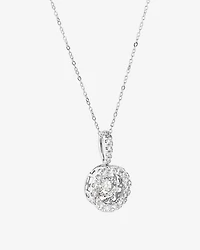 1.50 Carat TW Diamond Halo Everlight Pendant in 10kt White Gold
