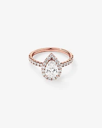 1.82 Carat TW Pear Cut Laboratory-Grown Diamond Halo Engagement Ring in 14kt White Gold