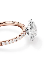 1.79 Carat TW Round Brilliant Laboratory-Grown Diamond Halo Engagemet Ring in 14kt White Gold