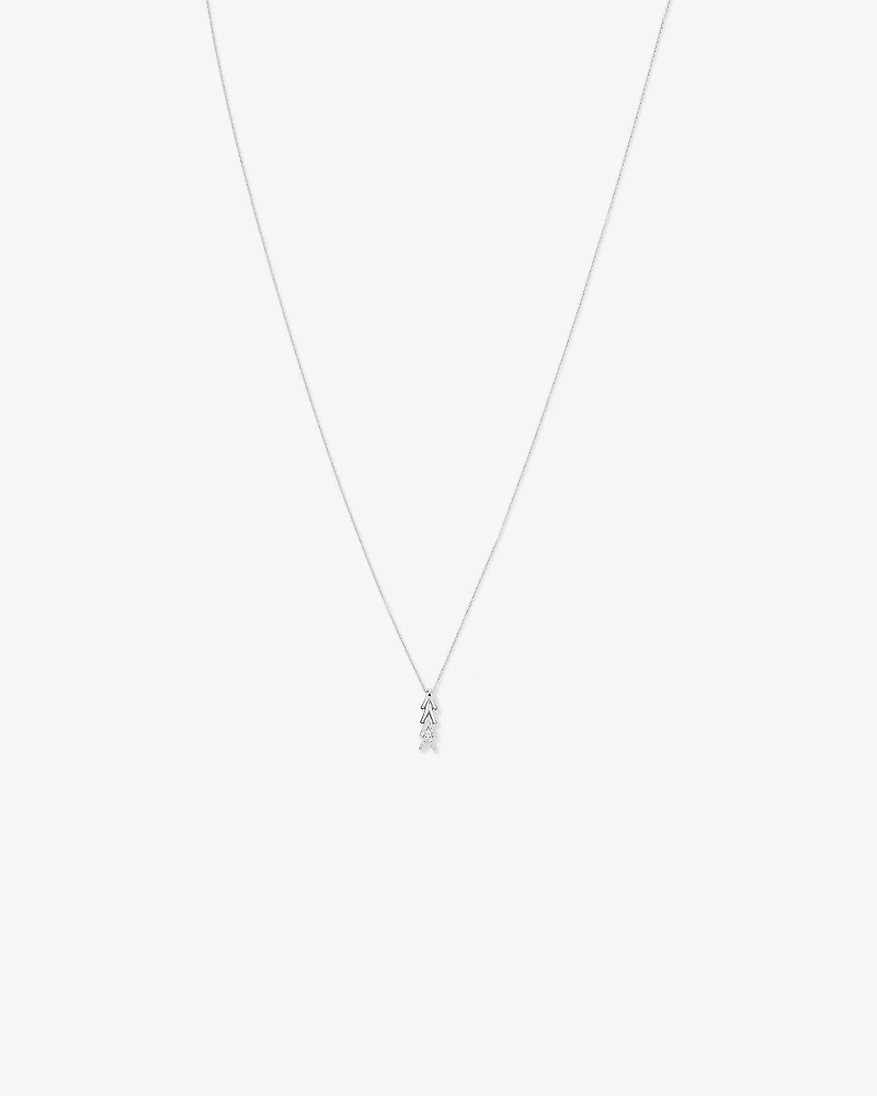 Cubic Zirconia Chevron Pendant Necklace in Sterling Silver