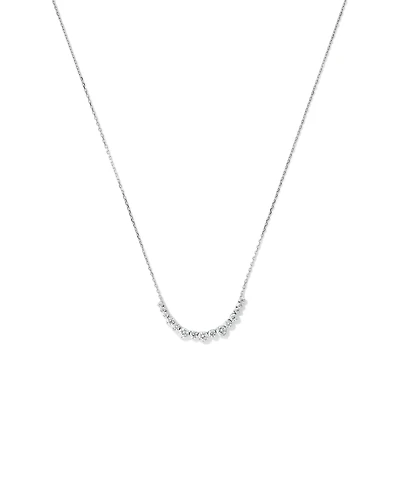Graduated Round Cubic Zirconia Necklace in Sterling Silver