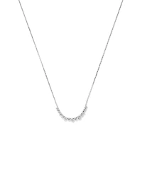 Graduated Round Cubic Zirconia Necklace in Sterling Silver