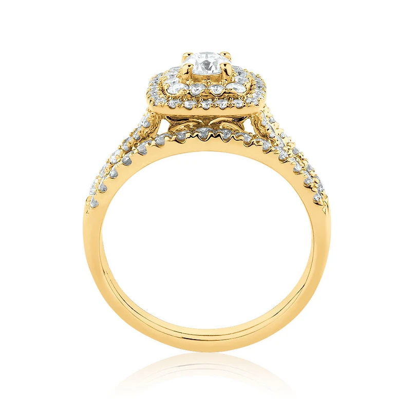 Bridal Set with 1.18 Carat TW of Diamonds in 14kt White Gold