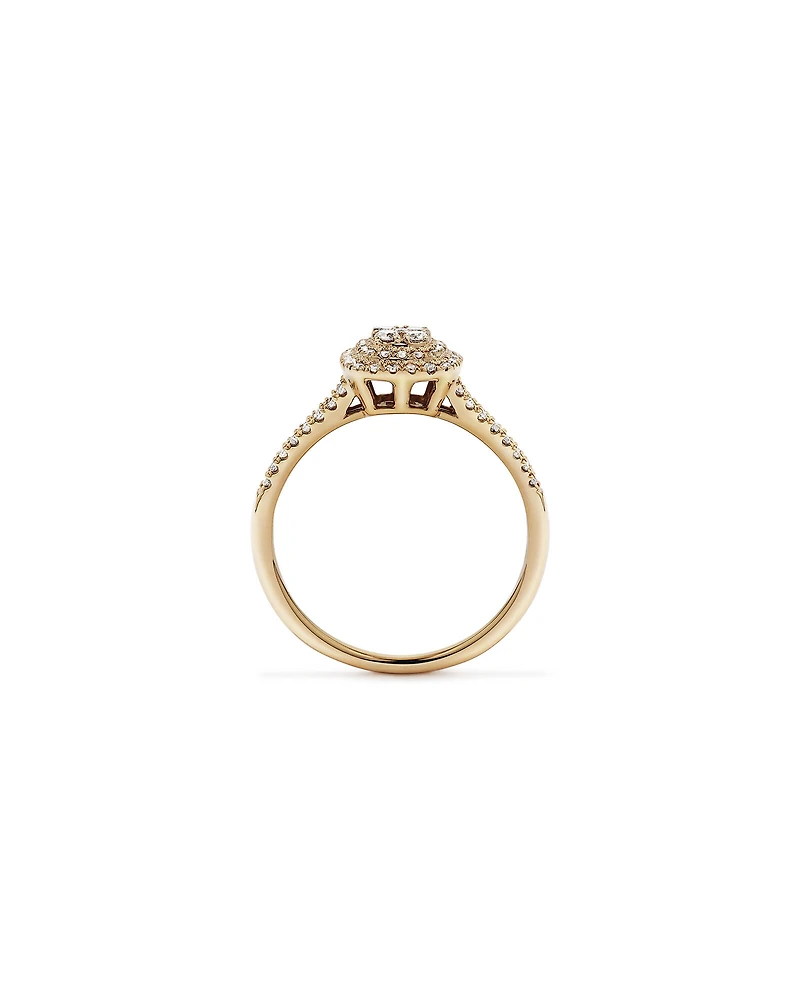 0.30 Carat TW Cushion Cluster Halo Diamond Ring in 10kt White Gold
