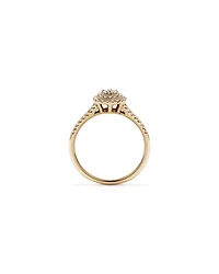 0.30 Carat TW Cushion Cluster Halo Diamond Ring in 10kt White Gold