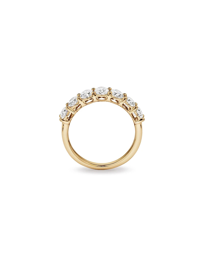 Bague De Mariage En Diamant De Laboratoire Ovale De 2,00 Carats Poids Total En Or Blanc 14 Carats