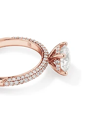 1.95 Carat TW Round Brilliant Laboratory-Grown Diamond Solitaire Side Accent Engagement Ring in 14kt White Gold