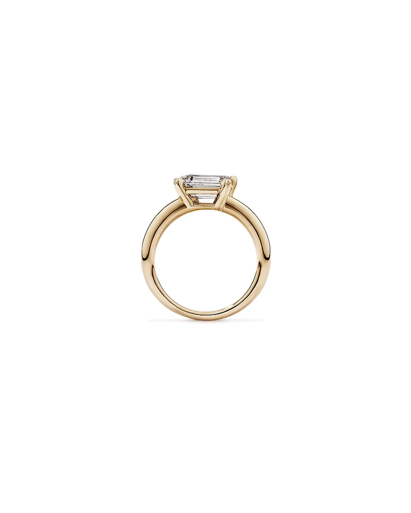 2.00 Carat TW Emerald Cut Laboratory-Grown Diamond Offset East West Engagement Ring in 14kt Yellow Gold
