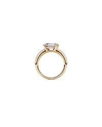 2.00 Carat TW Emerald Cut Laboratory-Grown Diamond Offset East West Engagement Ring in 14kt Yellow Gold