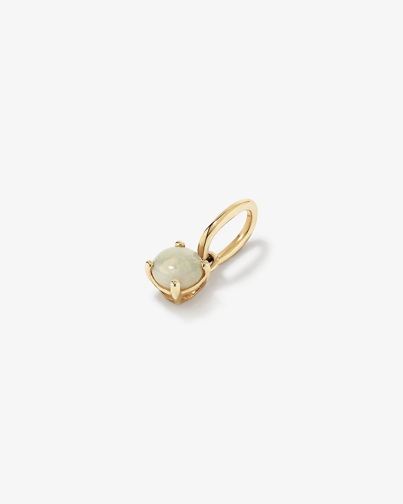 Round Australian Opal Birthstone Pendant in 10kt Yellow Gold