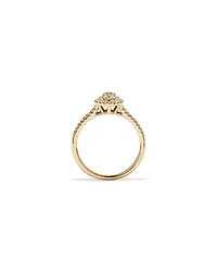 0.30 Carat TW Oval Cluster Halo Diamond Ring in 10kt White Gold