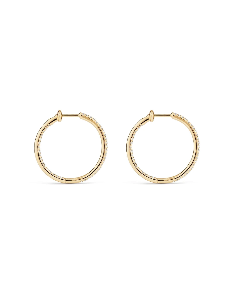 Hoop Earrings With 0.50 Carat TW Of Diamonds in 10kt White Gold